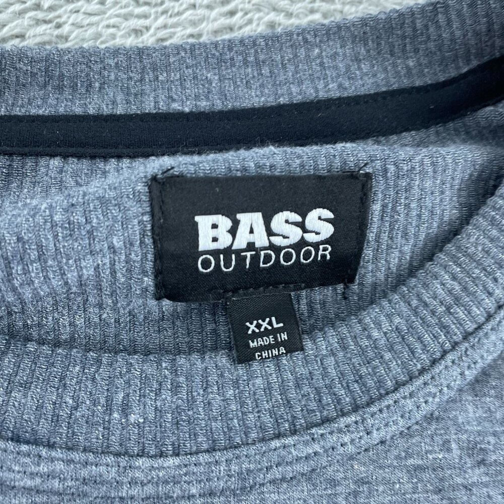 Bass Outdoor Mens Ombre Blue Long Sleeve Utili-Tee With Pocket XXL NWT 6044 - Picture 4 of 10